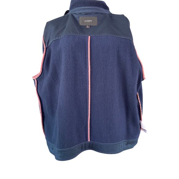 J.Crew Navy Wool Blend Utility Overshirt Jacket Women's XL Button Front - Picture 7 of 8